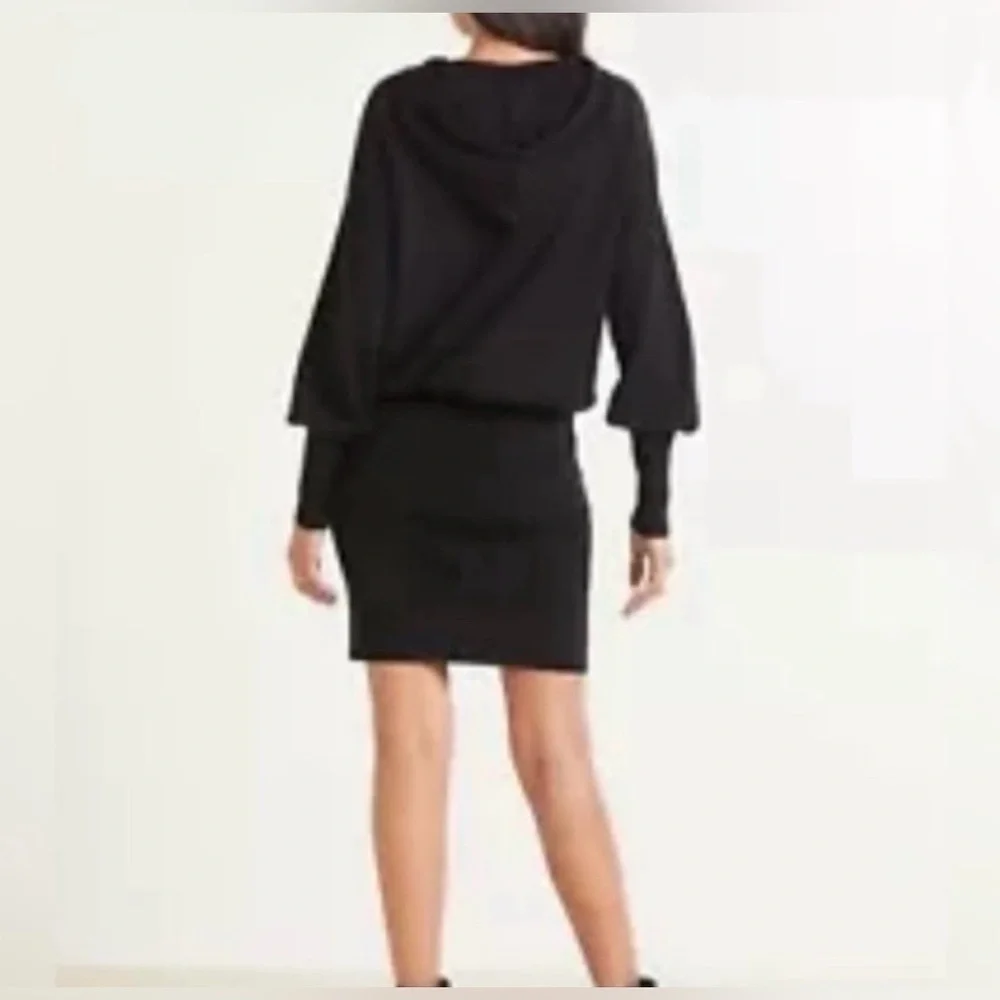 Evereve Black Hooded Sweater Dress Sz XS